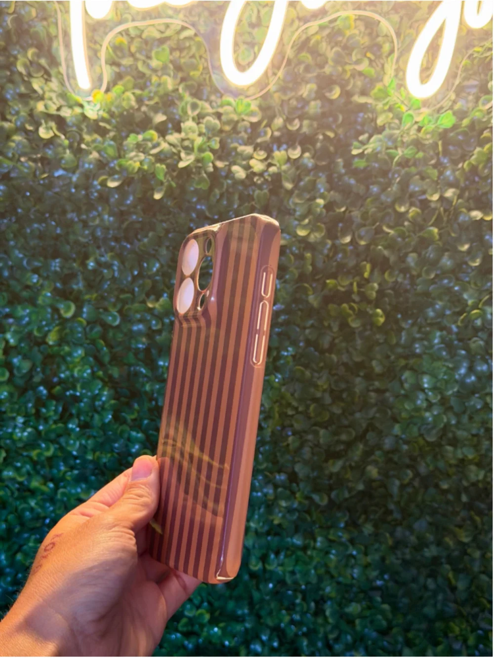 Brown & Tan Striped iPhone 15 Pro Max Case